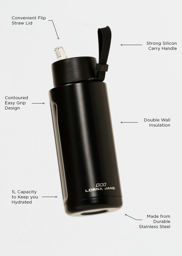 Essential Insulated Water Bottle, Black