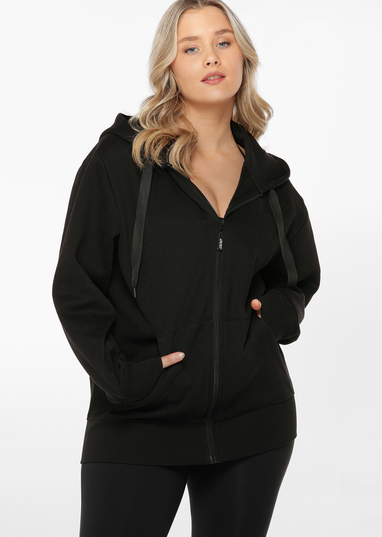 Fleece Zip Through Hoodie | Black | Lorna Jane NZ